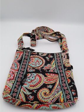 Vera Bradley Black Multi Paisley Quilted Crossbody